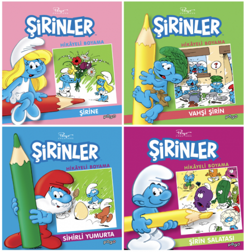 ŞİRİNLER HİKAYELİ BOYAMA SETİ 4 KİTAP
